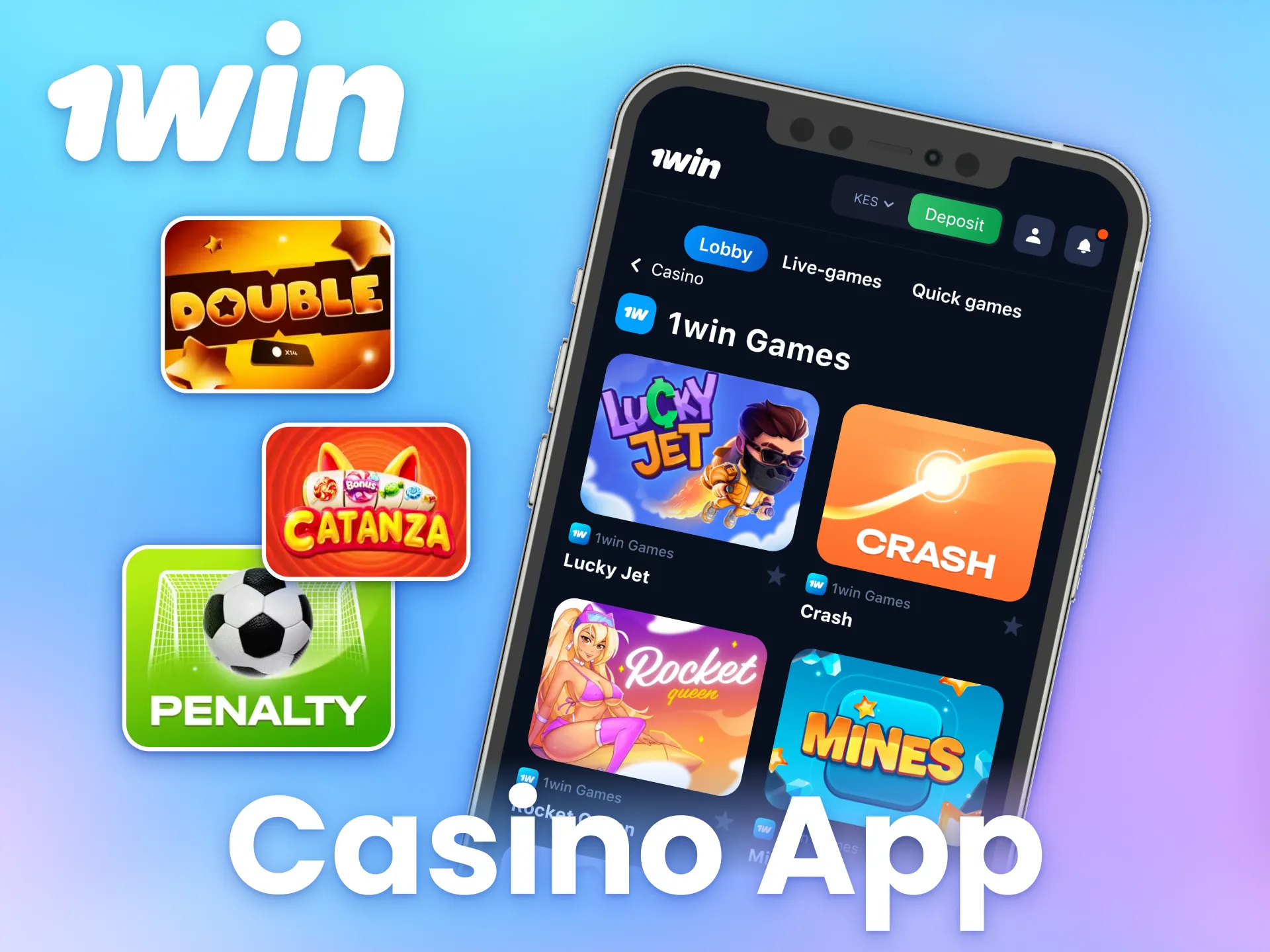 Explore various casino games via the 1win app.