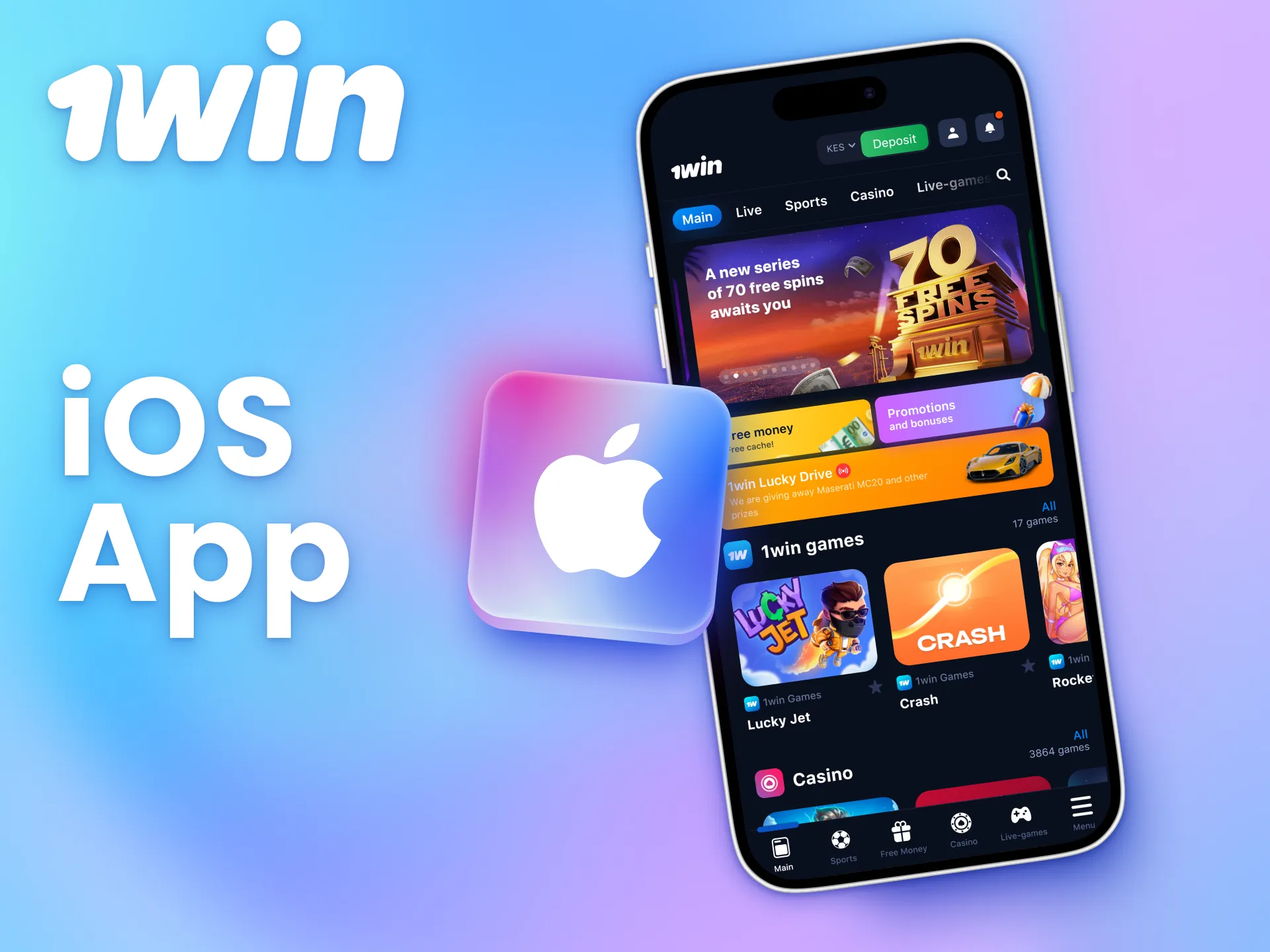 Use 1win on your iPhone or iPad.