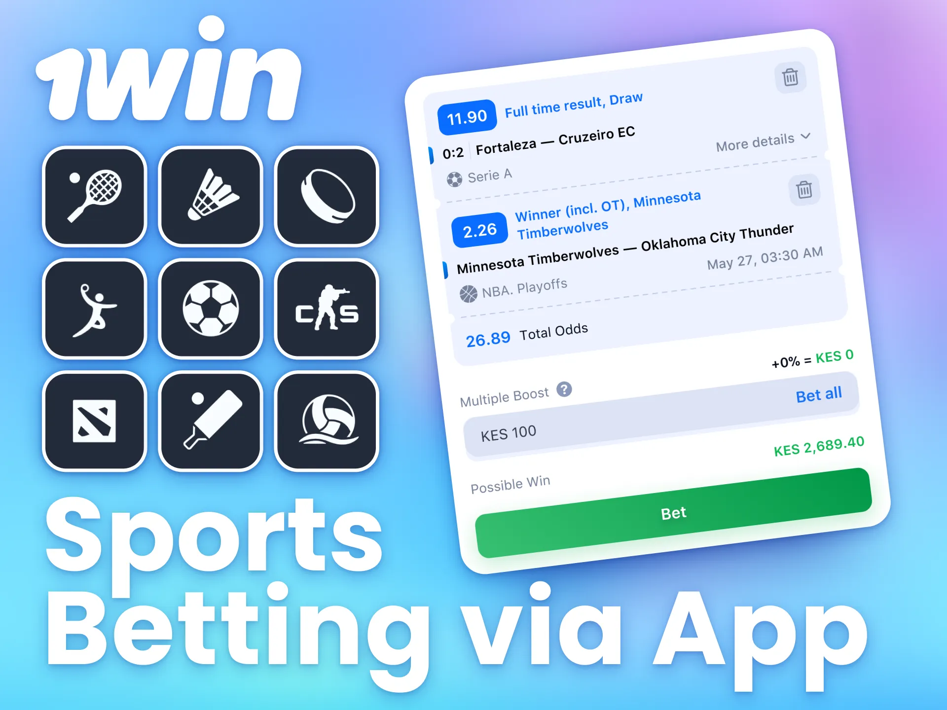 Access sports betting in Kenya with the 1win mobile app.