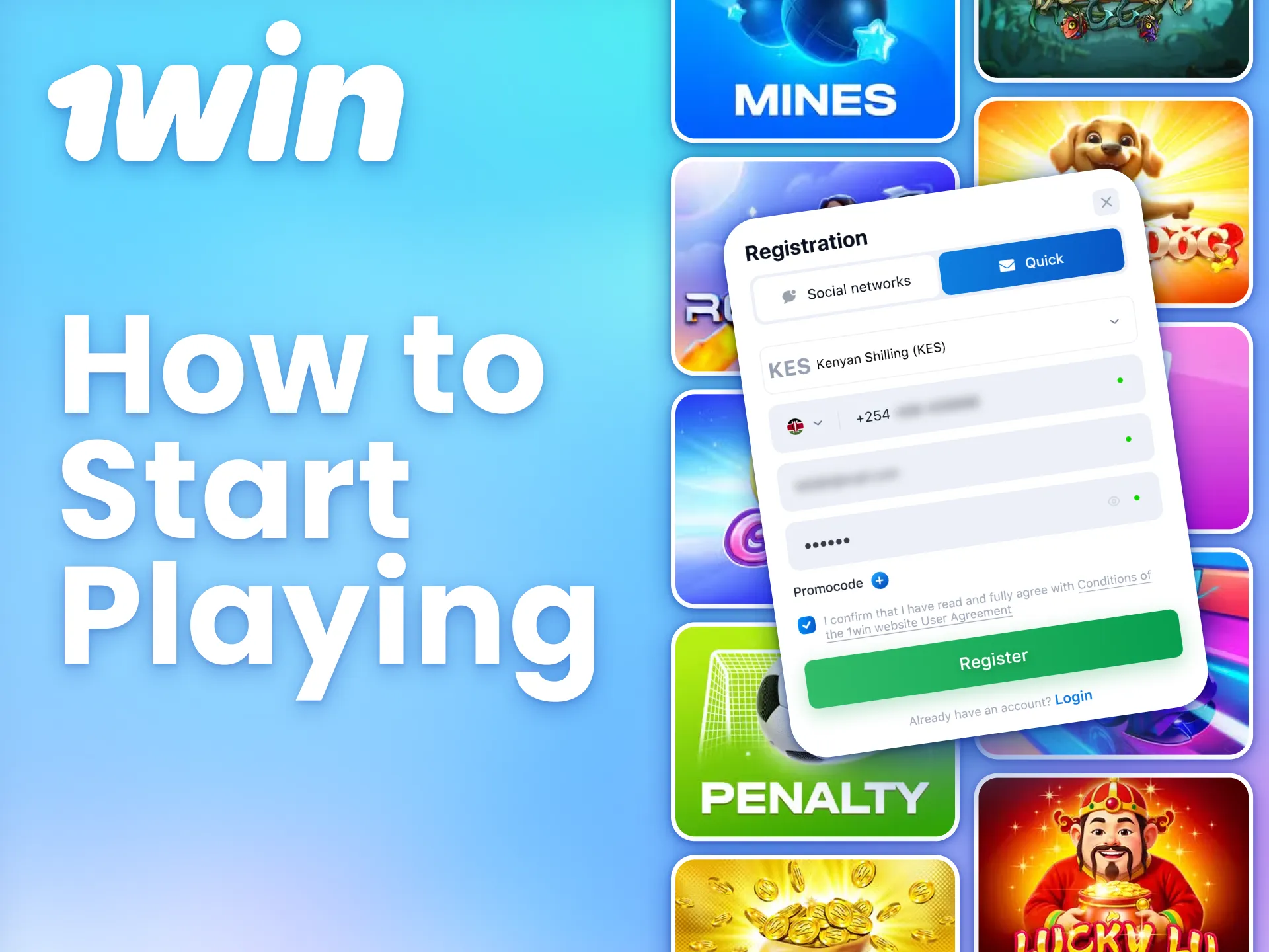 Get started with casino gambling at 1win.
