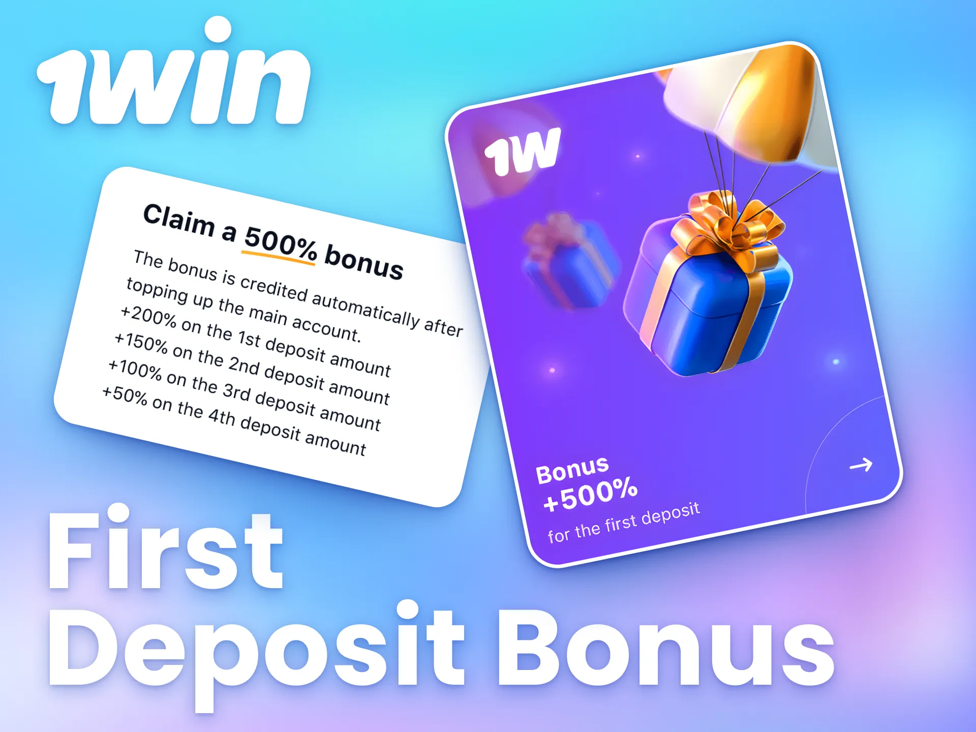 Make your first deposit at 1win and benefit from a generous welcome bonus.