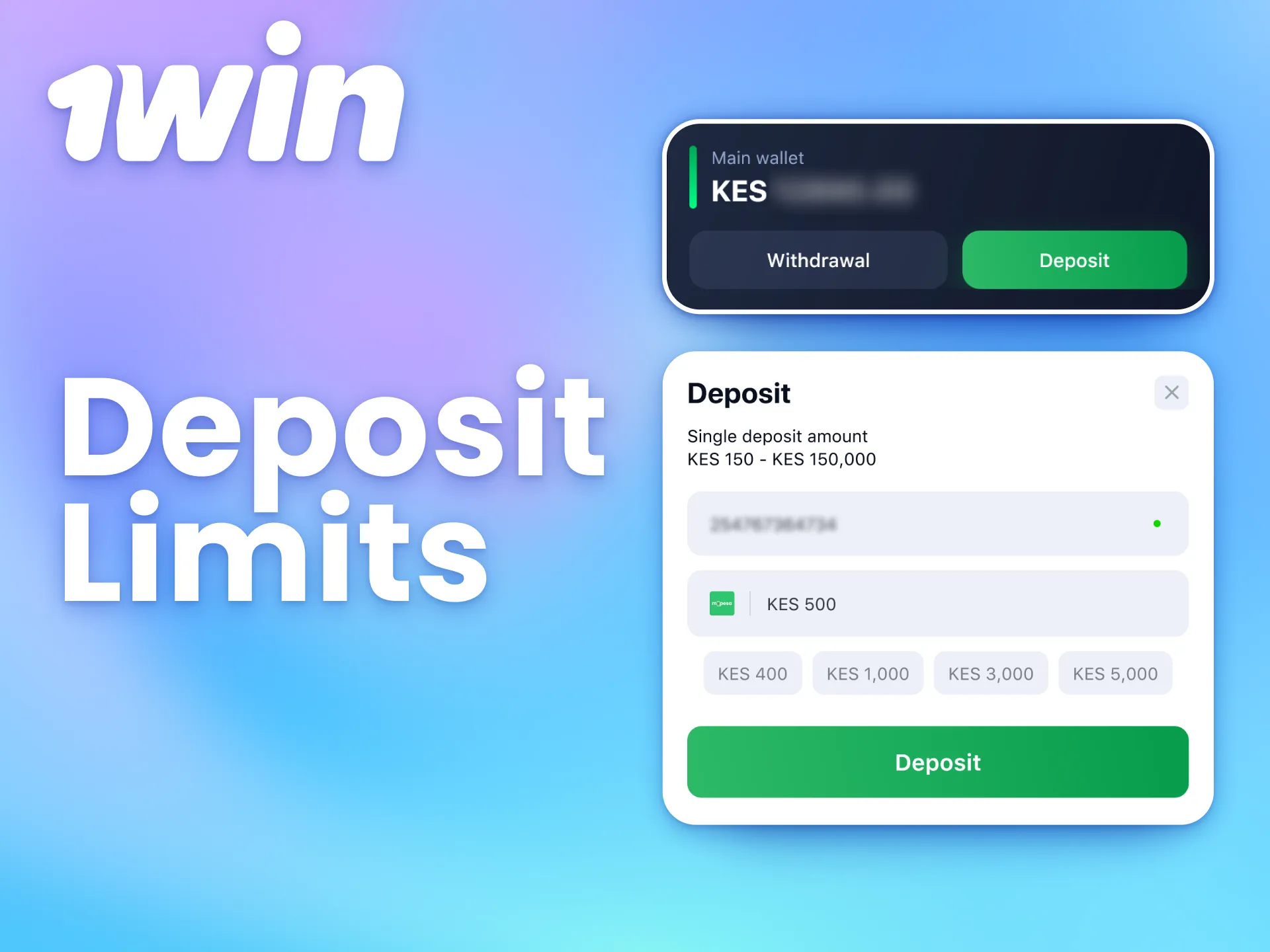 Check the maximum and minimum deposit limits at 1win.