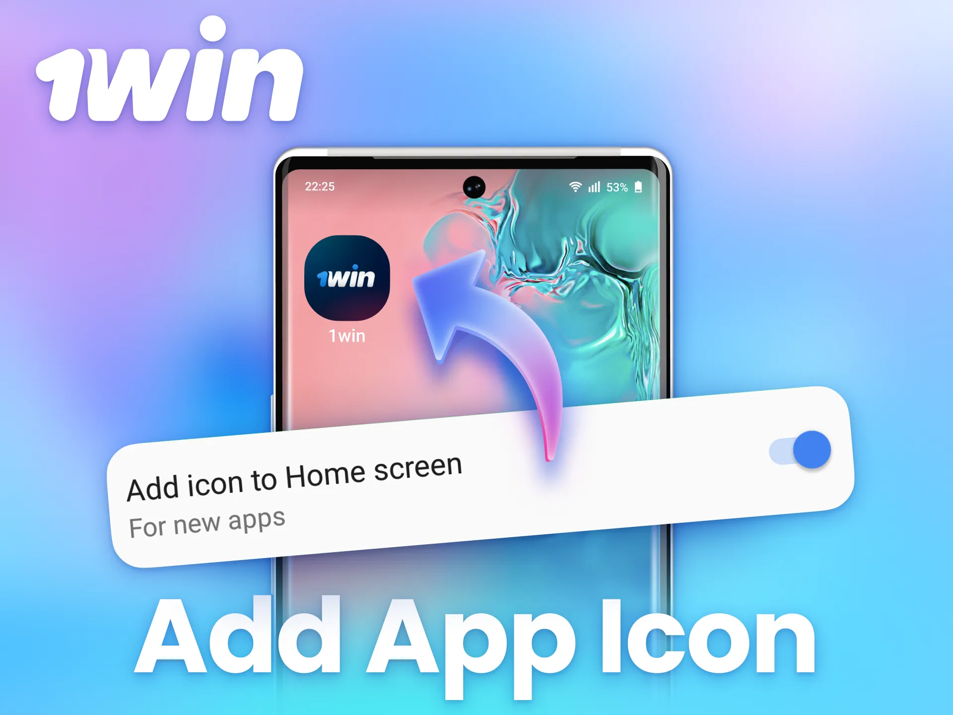 Pin the 1win app icon to your Android home screen for faster access.
