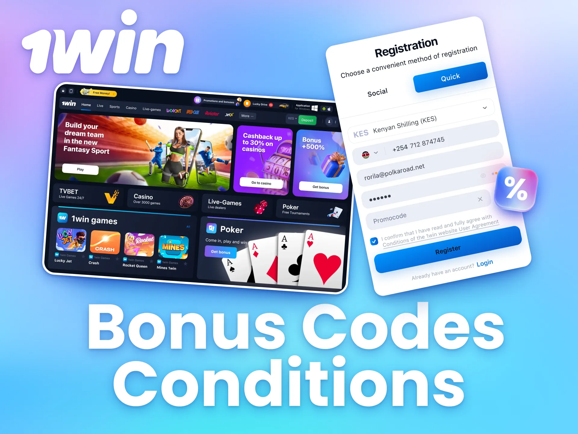 Learn the terms and conditions of 1win bonus codes.