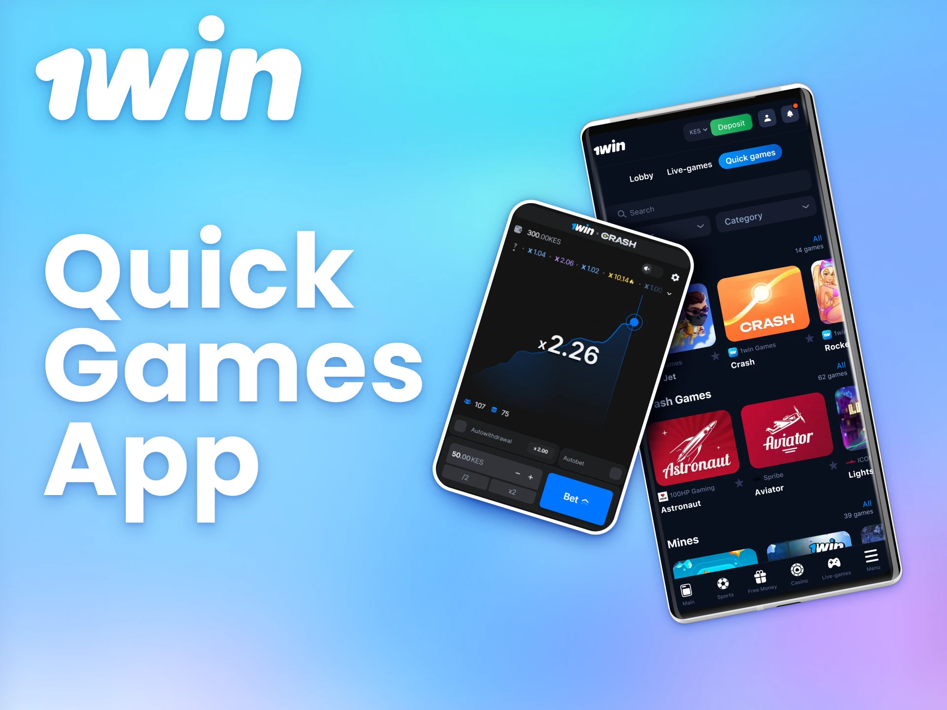 Enjoy quick games anytime with the 1win mobile app.