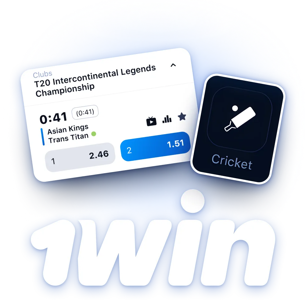 Cricket betting made simple at 1win.