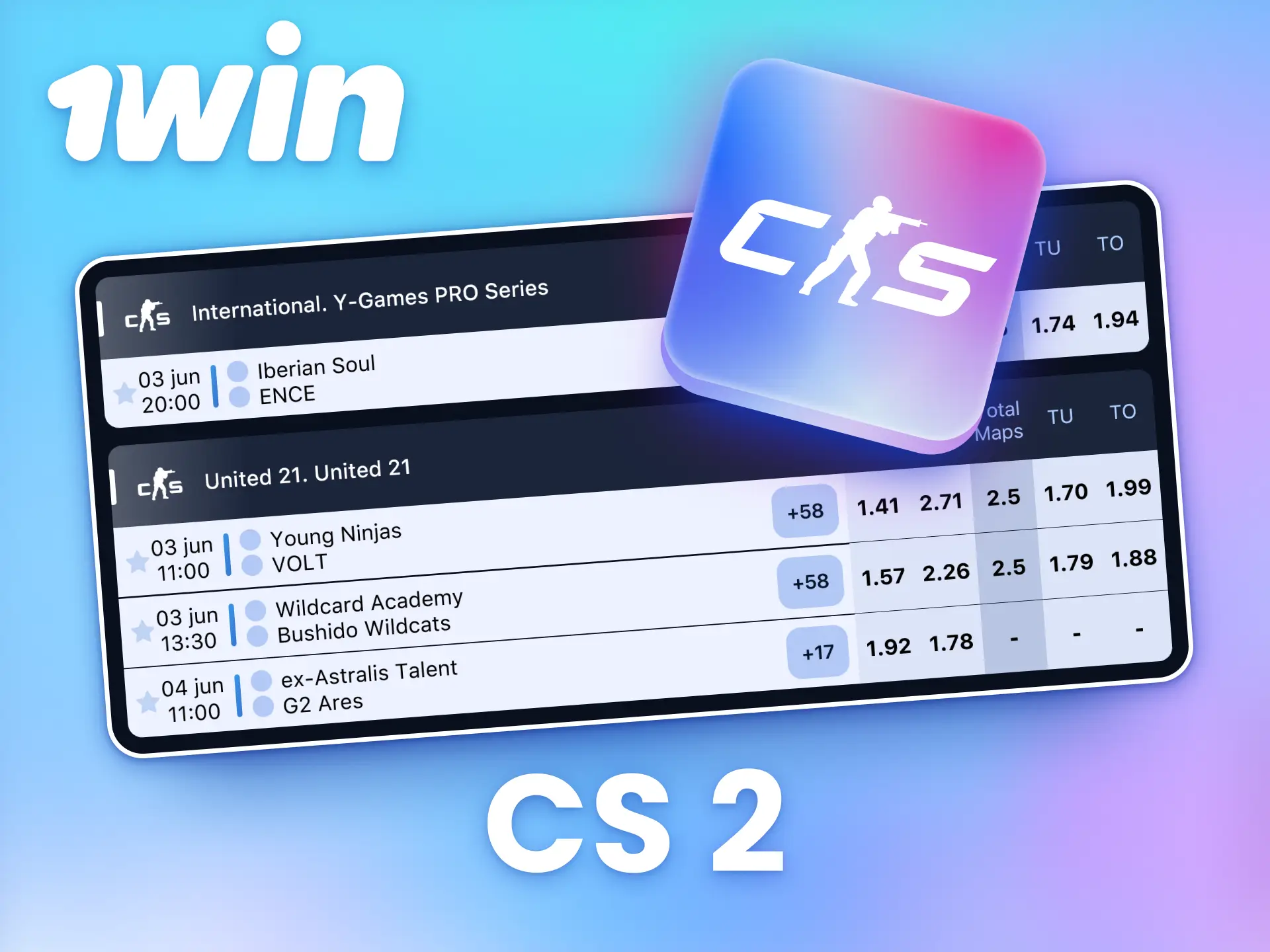 Bet on top international CS 2 events with 1win.