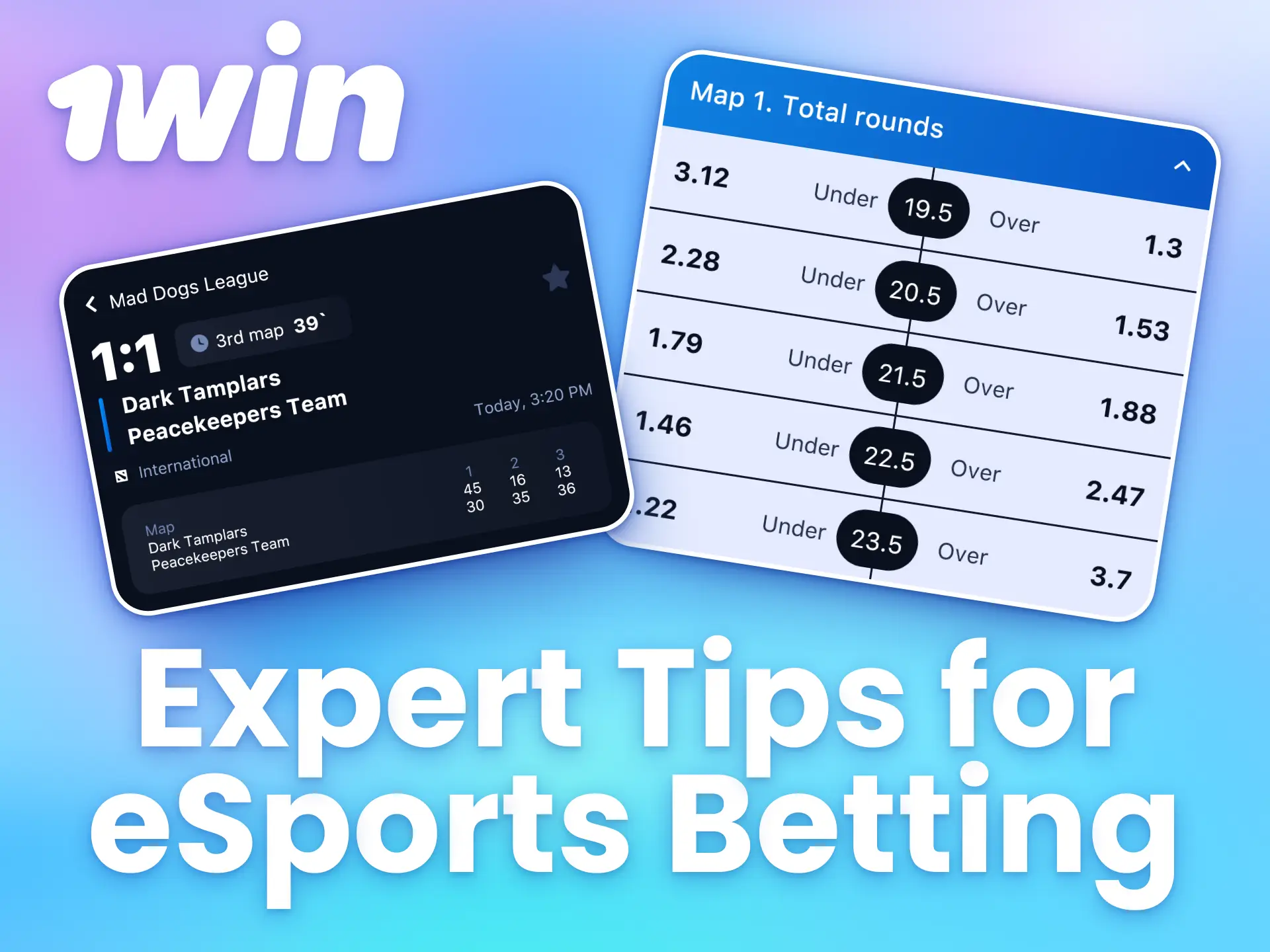 Win big by betting on esports with 1win.