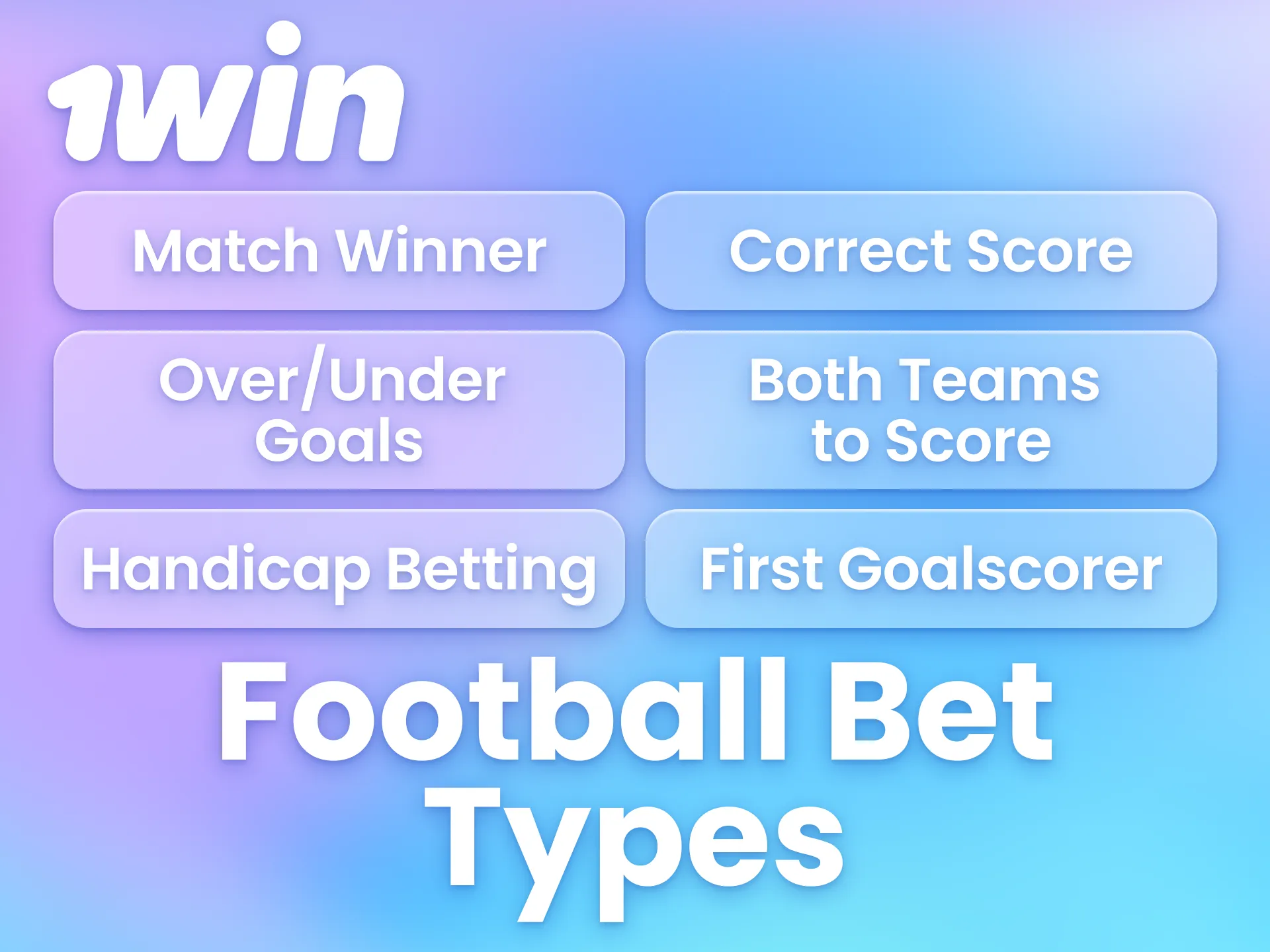 There are many football bet types available to customers at 1win.