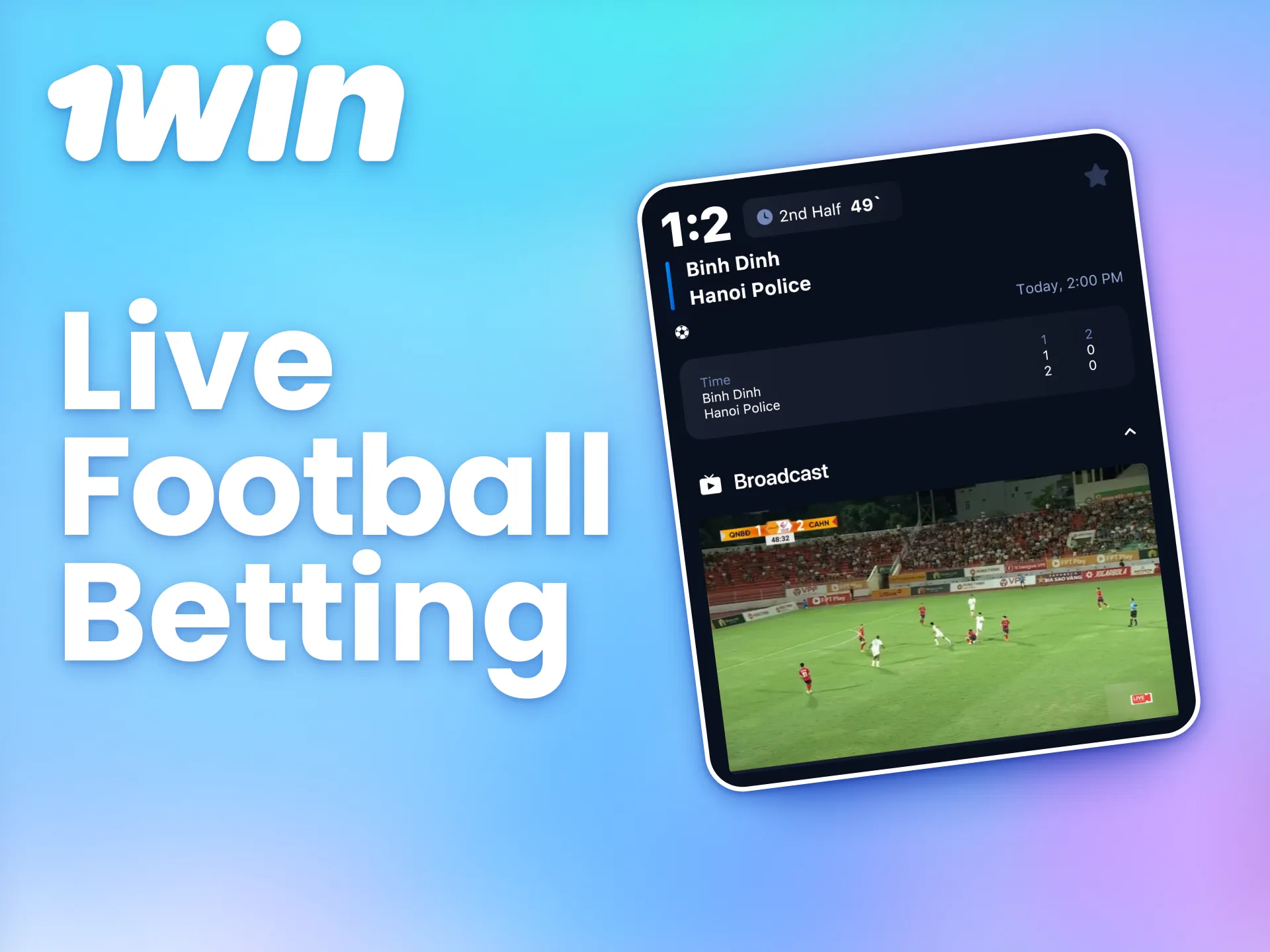 Enjoy live betting on football matches at 1win.