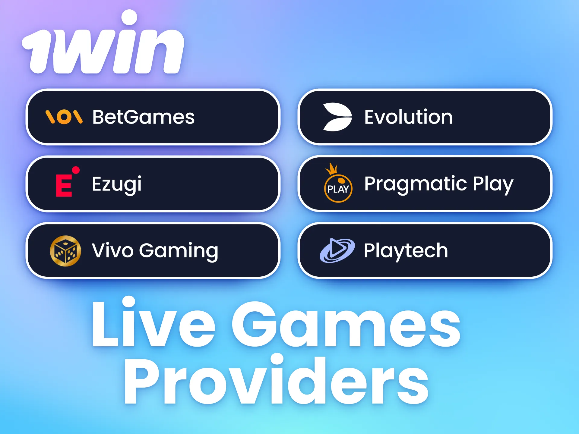 1win offers live casino games developed by reputable providers.