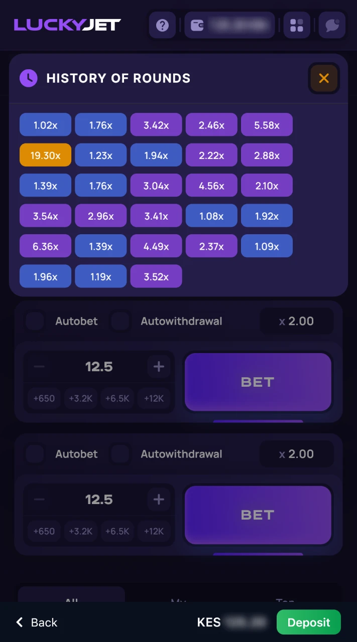 See the latest Lucky Jet round results on 1win.