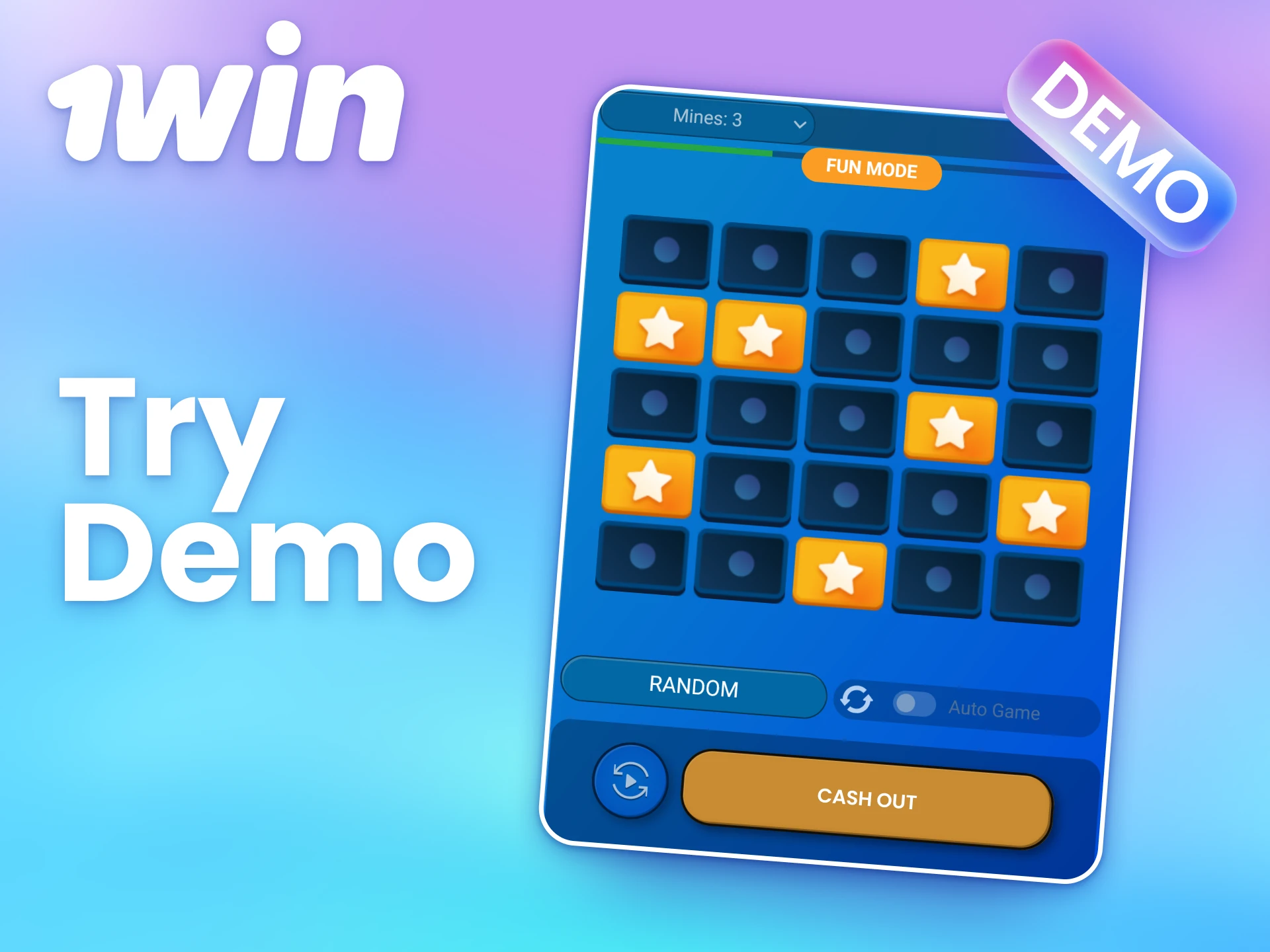 Try Mines games risk-free in demo mode at 1win.