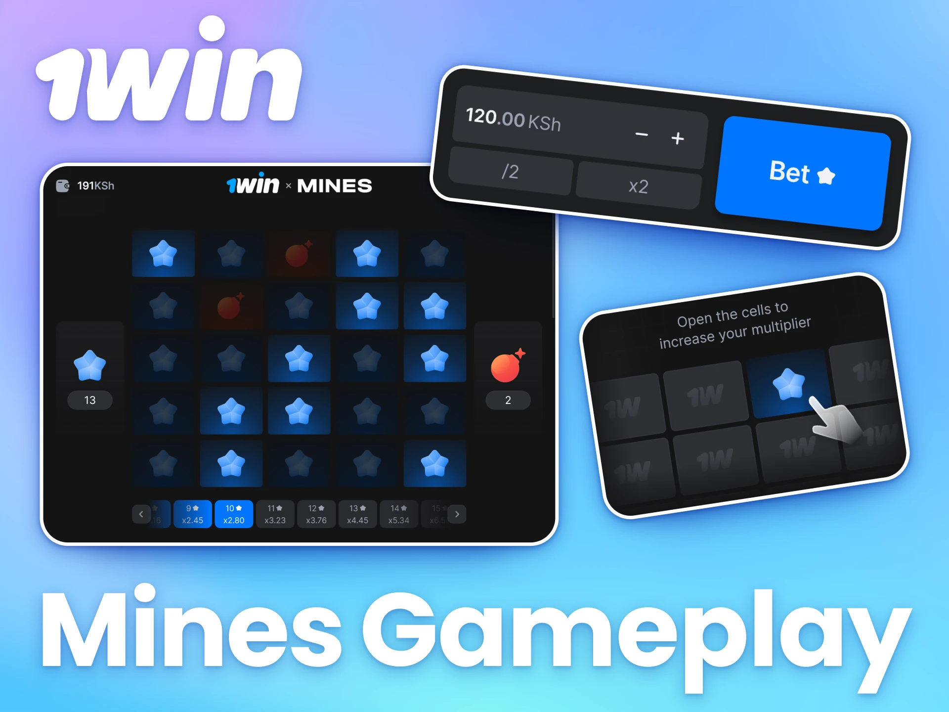 Reveal safe zones and avoid mines in Mines at 1win.