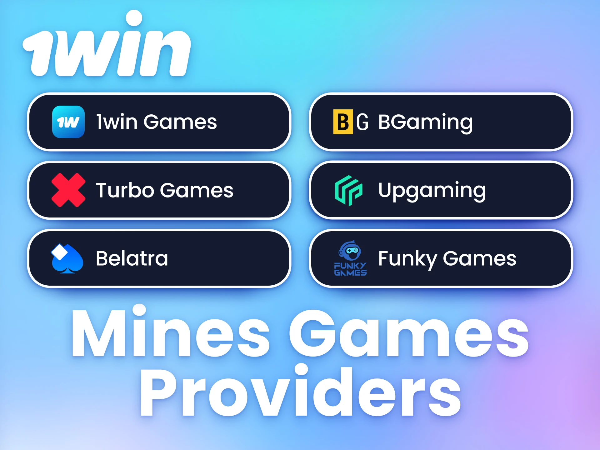 Top providers ensure thrilling Mines games at 1win.
