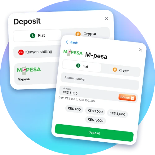 Top up and cash out with M-Pesa or crypto at 1win.