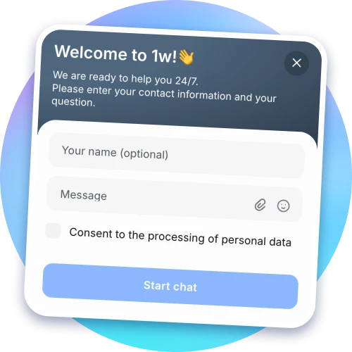 You can get 1win help any time via chat or email.