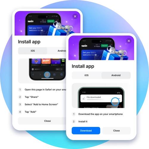 1win offers you to download quick and modern mobile app.