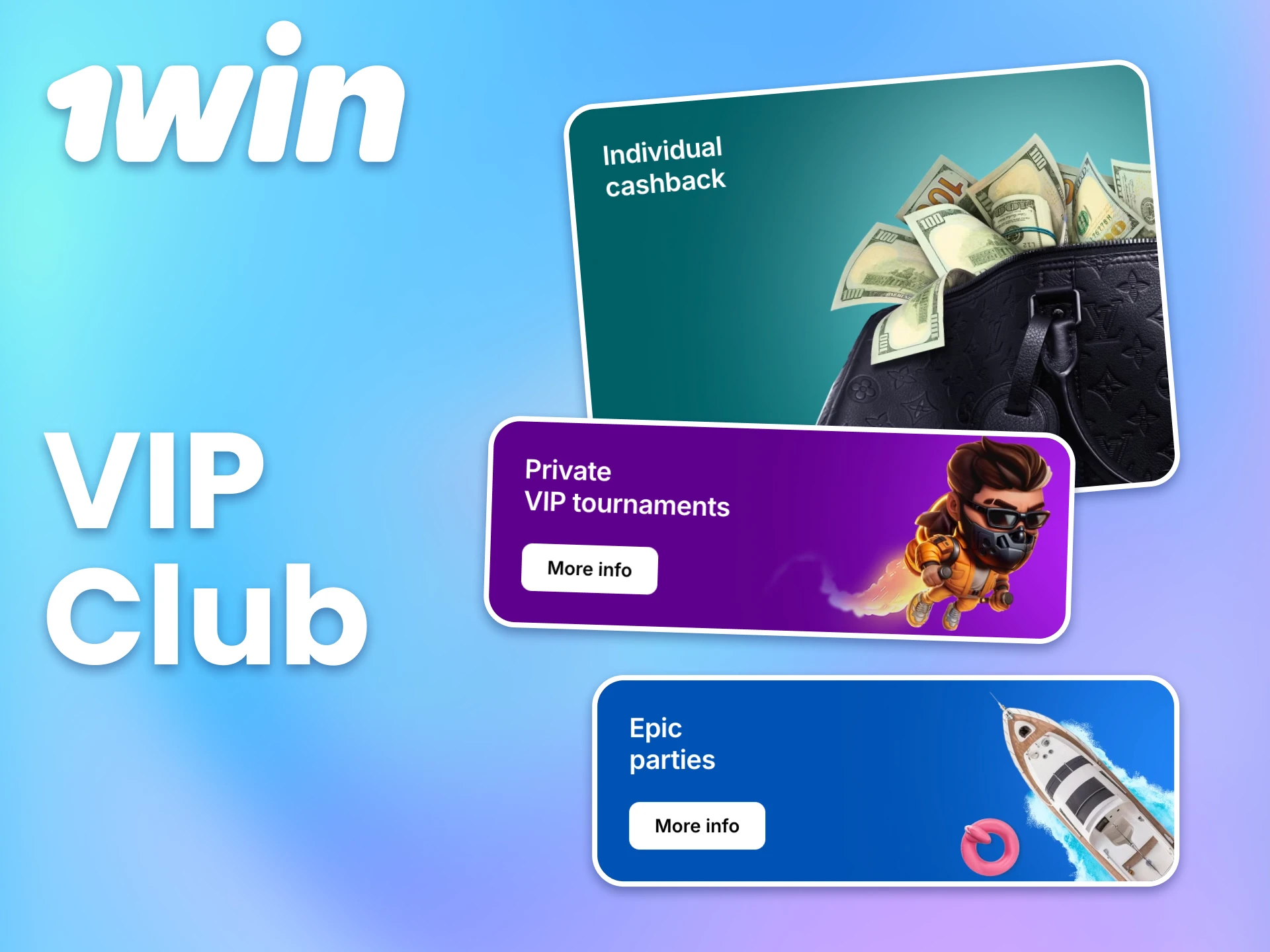 Get extra support and rewards with 1win VIP Club.
