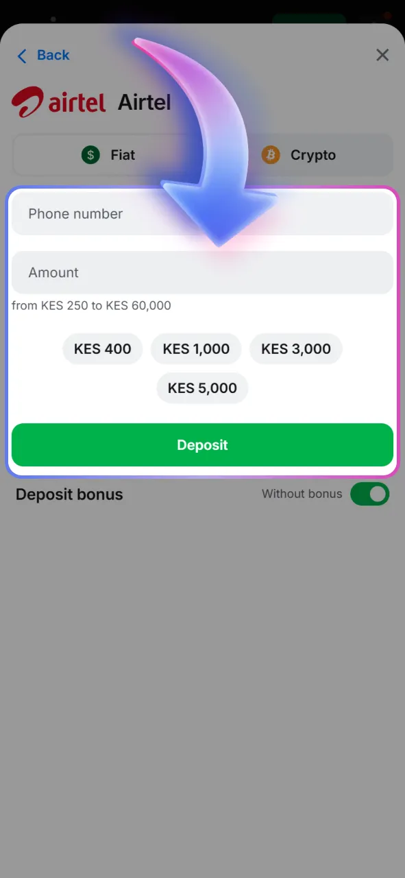 Fund your 1win account by using the deposit button to open the cashier section and make your first deposit.