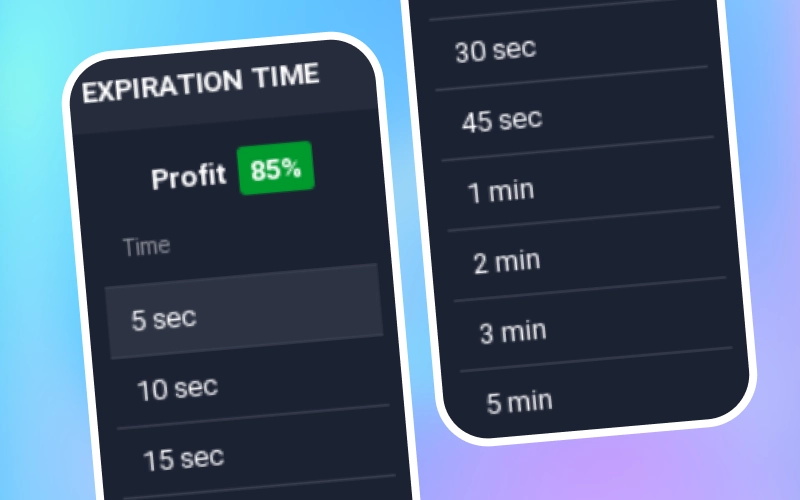 Select the candle type period on the 1win Trading chart to track market moves over your preferred time frame.