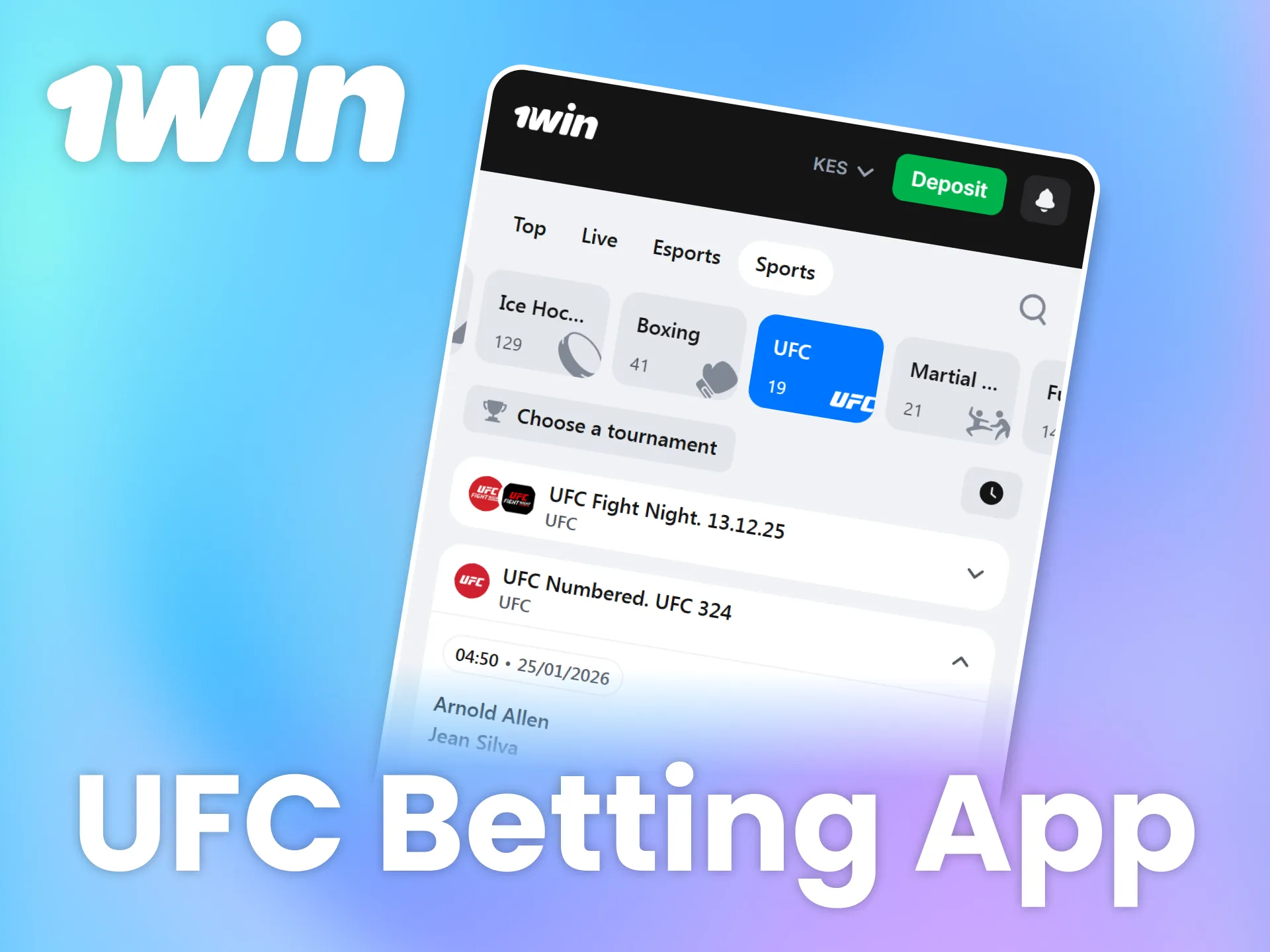 Use the 1win Android app or PWA to place fast UFC bets, access all markets, and make secure M-Pesa payments.