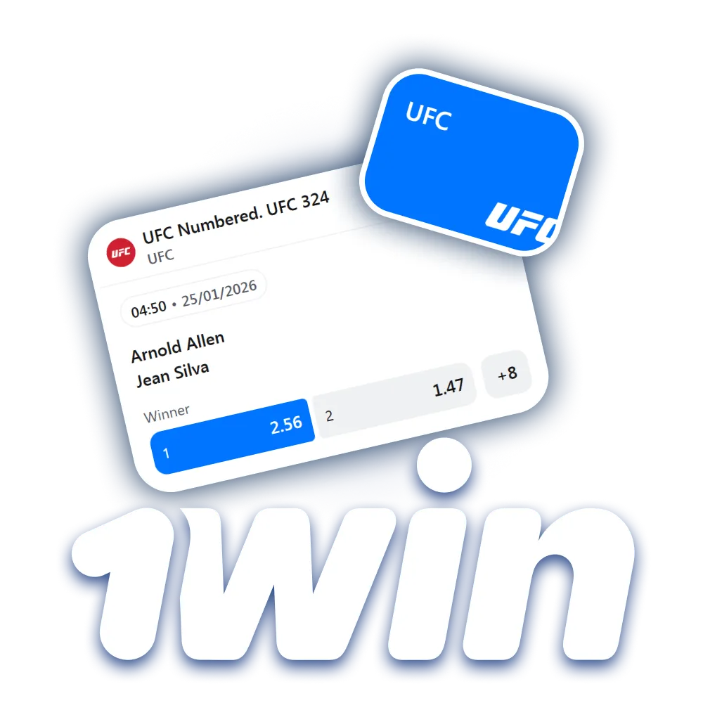 Bet on over twenty markets for various UFC matches, including UFC Fight Night events, using the 1win Android app.